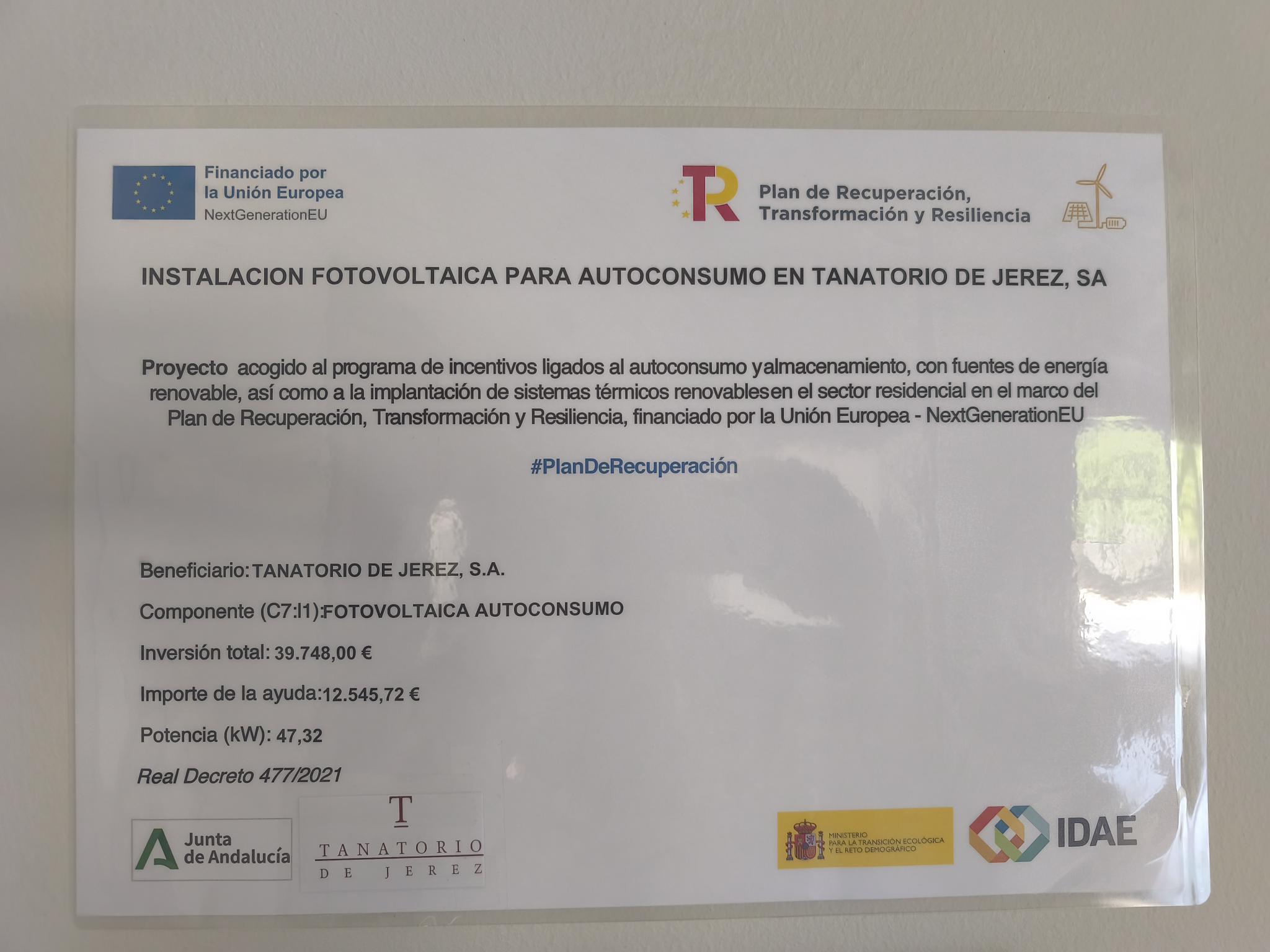 INSTALACIÓN AUTOVOLTAICA PARA AUTOCONSUMO