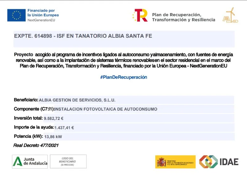 Instalaciones interiores de Tanatorio en Santa Fe
